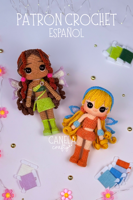 Patrón PDF DÚO Stela y Aisha | Winx Club✨