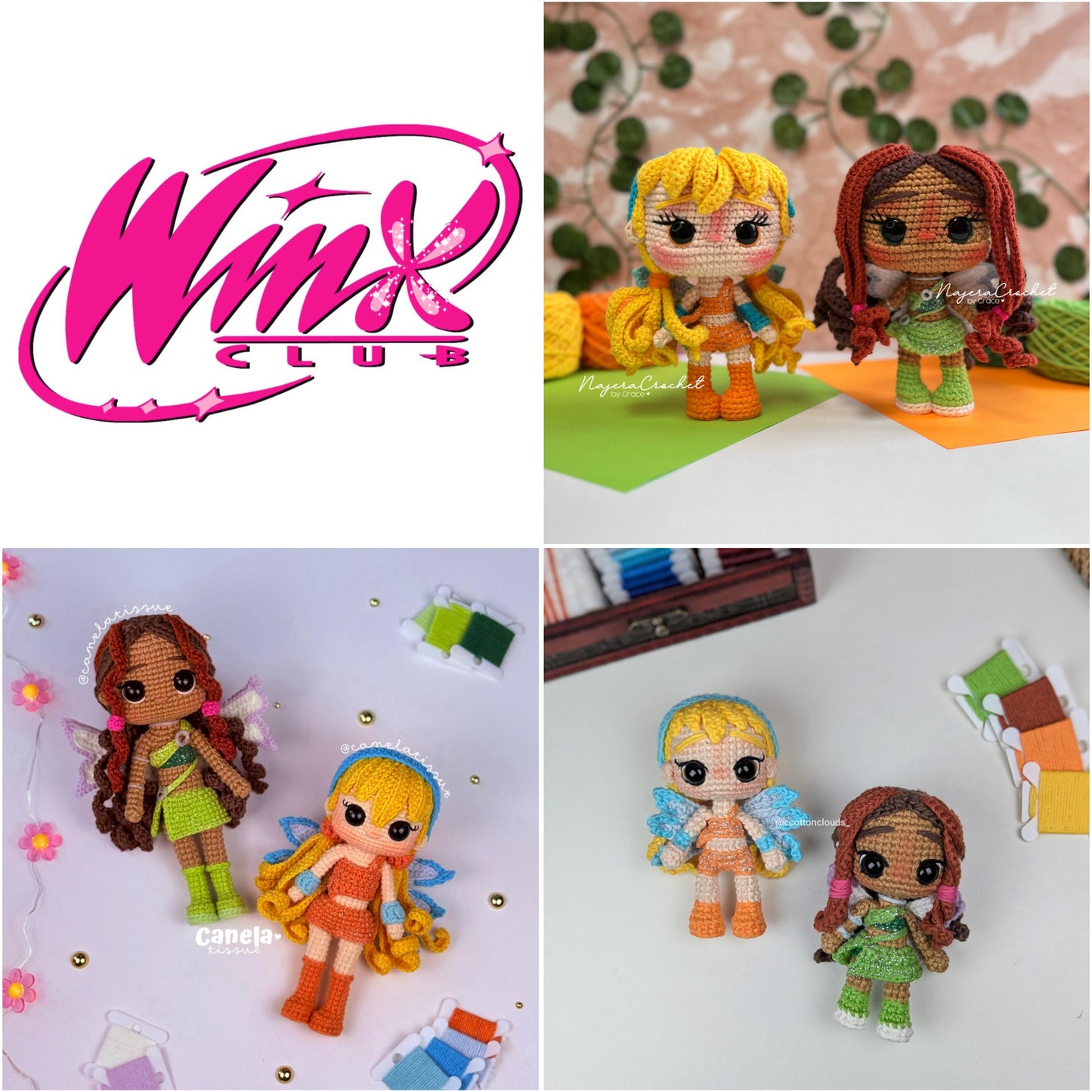 Patrón PDF Pack Stella y Aisha | Winx Club✨